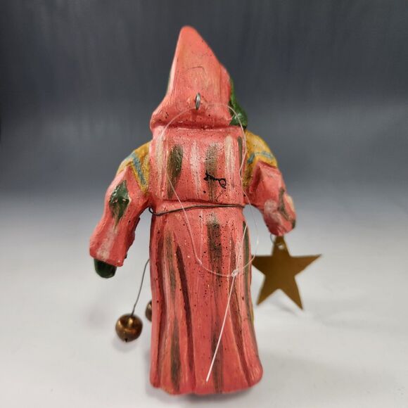 House of Hatten 1988 Folk Santa Elf Holding Star D Calla Christmas Ornament VTG - Picture 5 of 9